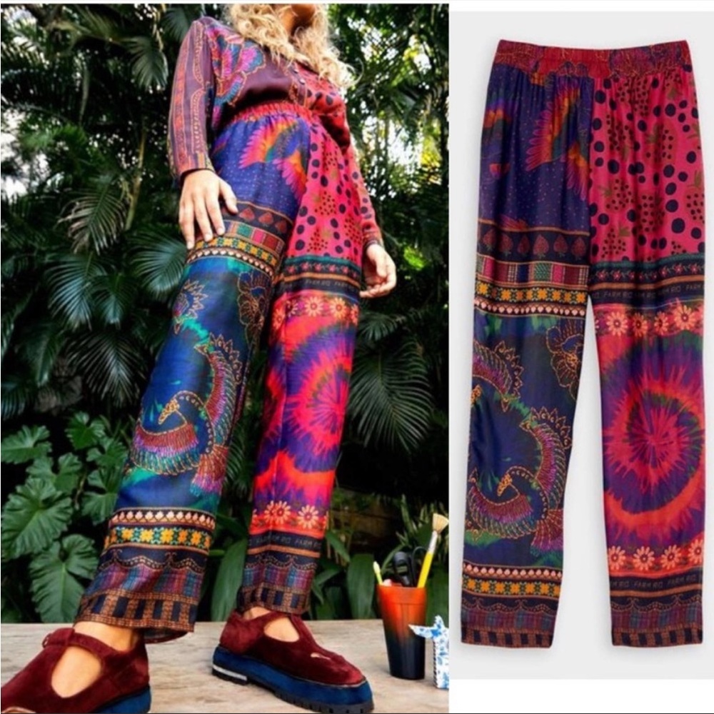 FARM RIO mixed scarves pants NWT!